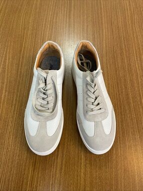 johnnie-O White & Light Gray Low-Top Sneakers Sz 12 Men’s